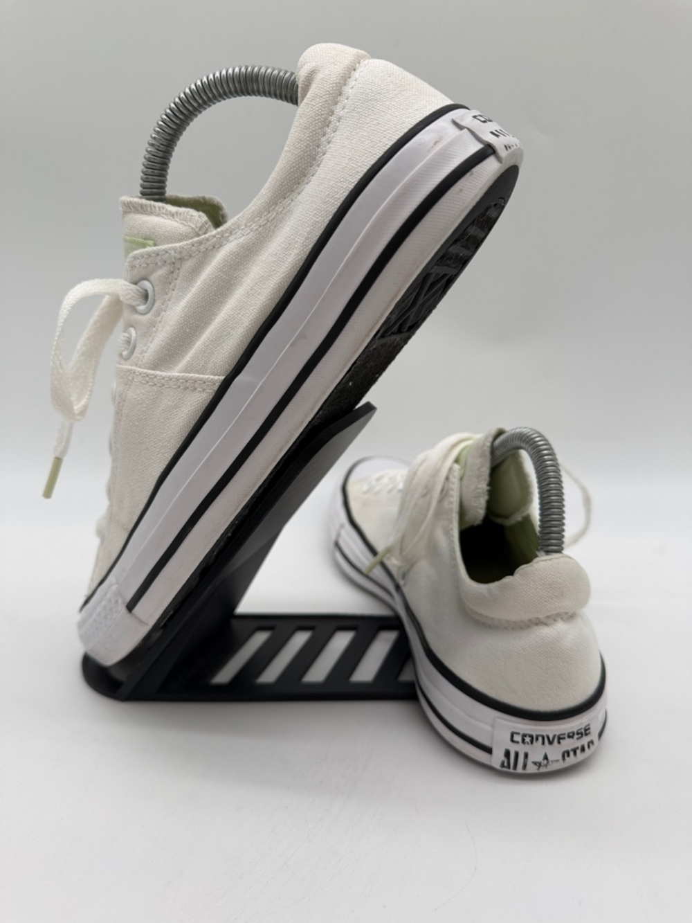 Converse All Star White Canvas  Padded Tongue Black Piping Women's Size 8 - Picture 4 of 16